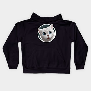 Doubting cat round Kids Hoodie